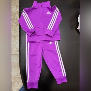 Adidas Baby girl 18 mos purple long sleeve sporty track suit
